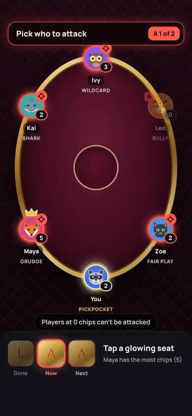 Picking a player to attack